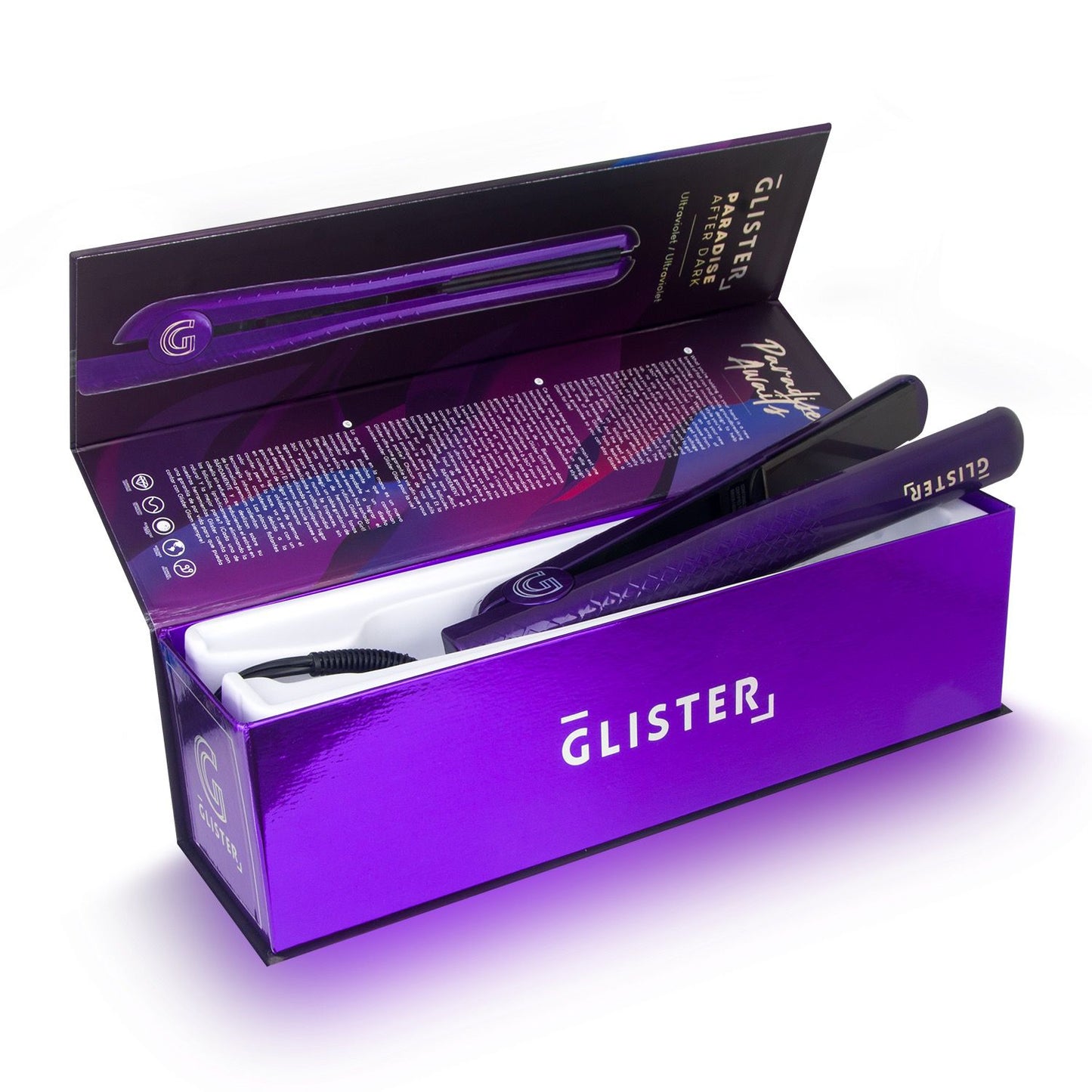 Plancha para el cabello Paradise After Dark (con anillo para selfies adicional) - Ultravioleta