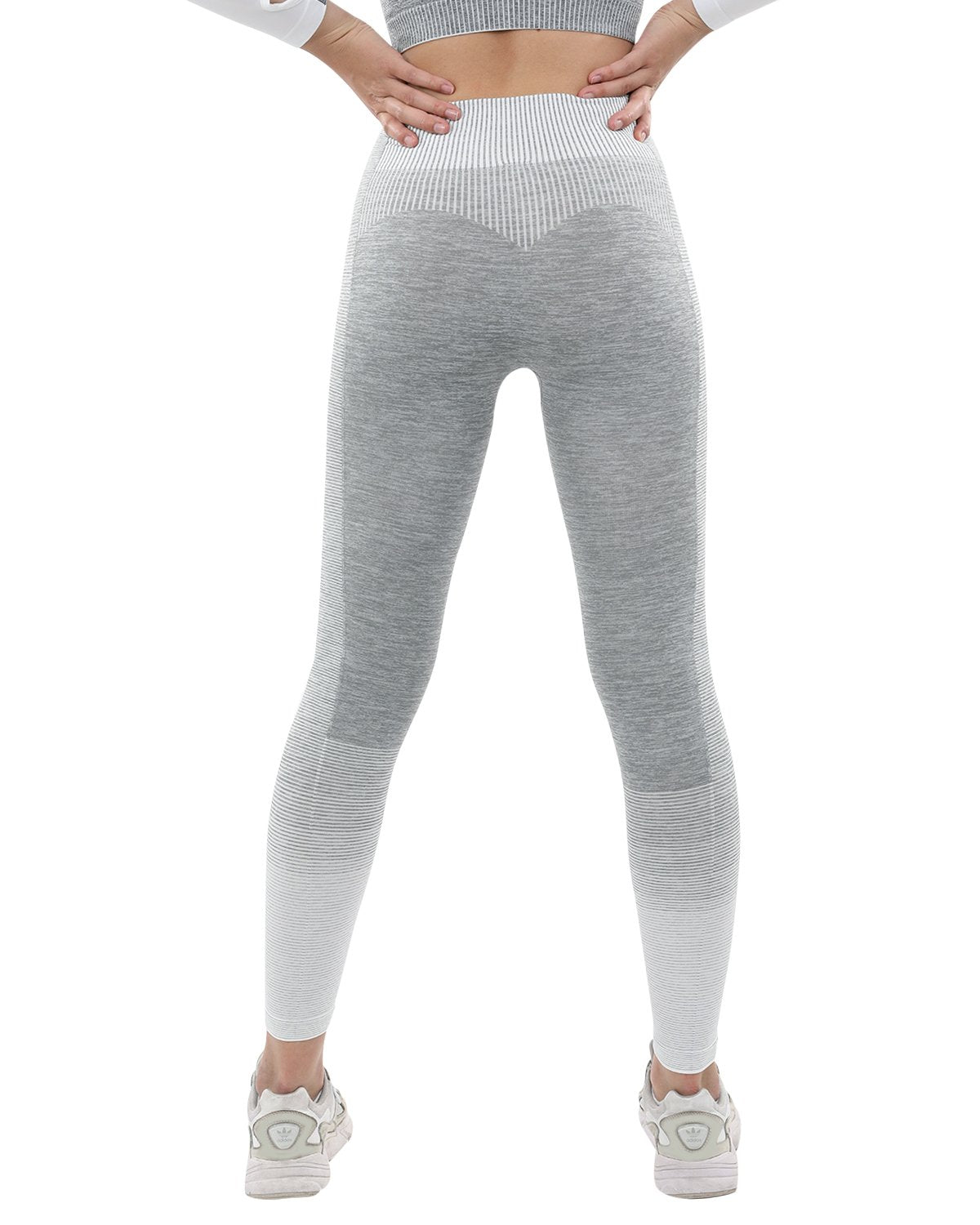 Mallas sin costuras Bocana - Gris y blanco