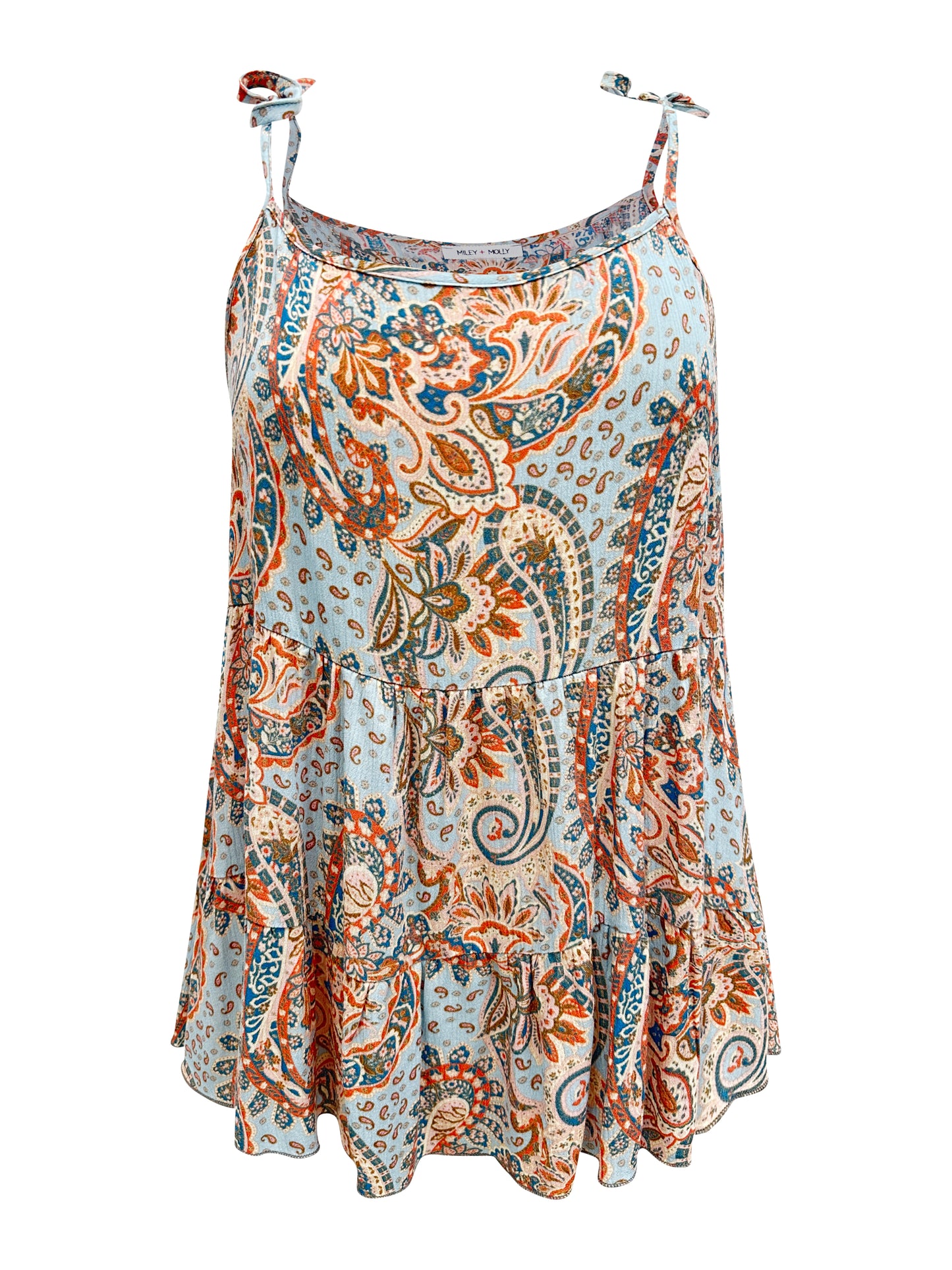 Vestido escalonado con estampado de cachemira: estilo bohemio veraniego