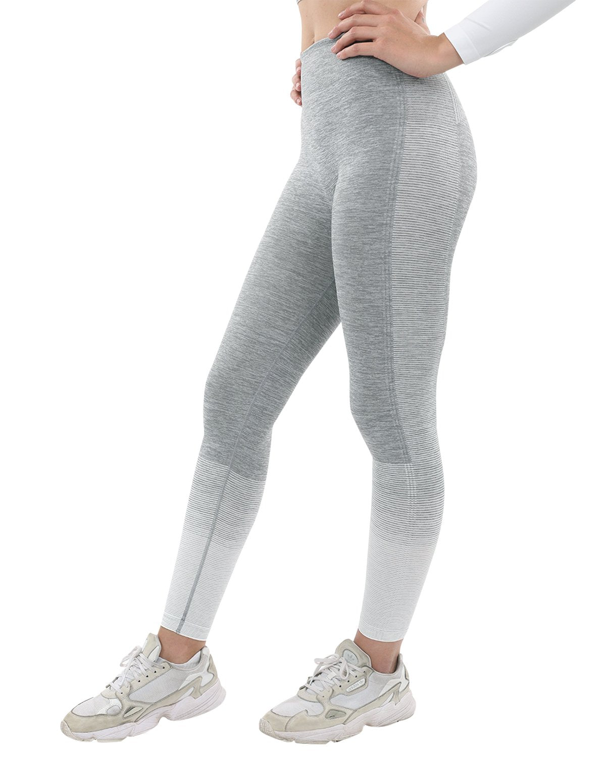 Mallas sin costuras Bocana - Gris y blanco