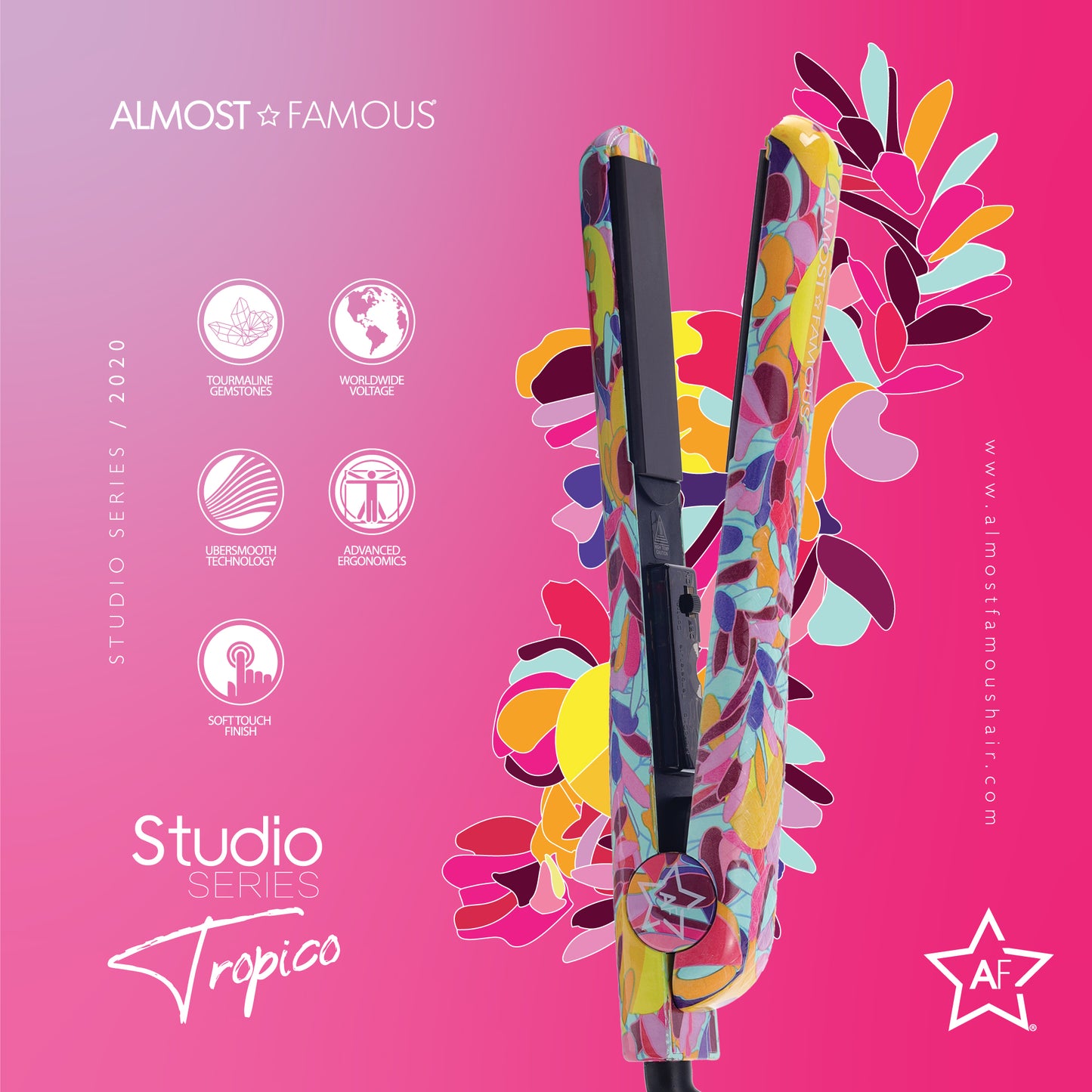 Fer plat Tropico Studio Almost Famous de 1,25" avec motif Waterprint