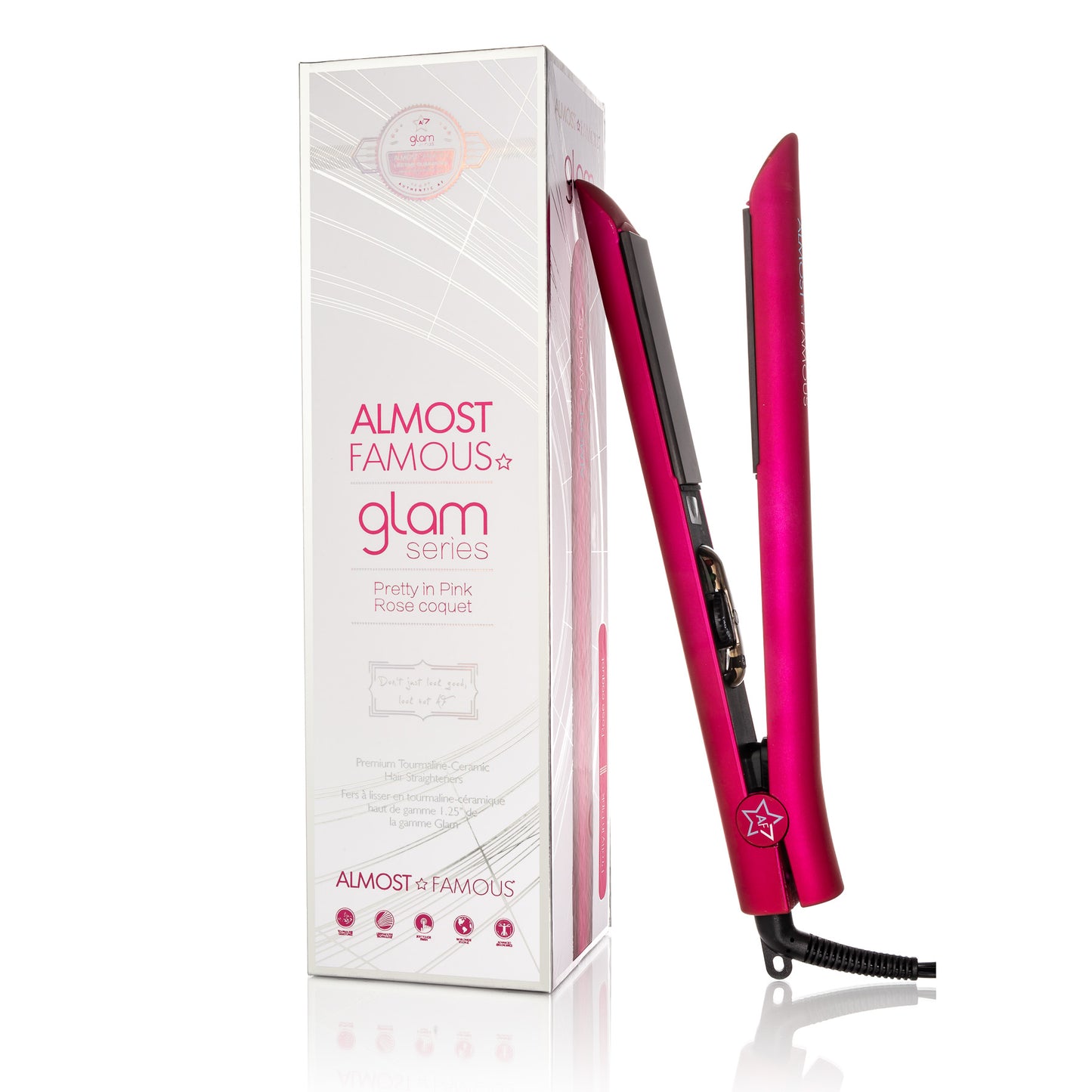 Fer plat Almost Famous de 1,25" de la série Glam avec plaques infusées de pierres précieuses de luxe