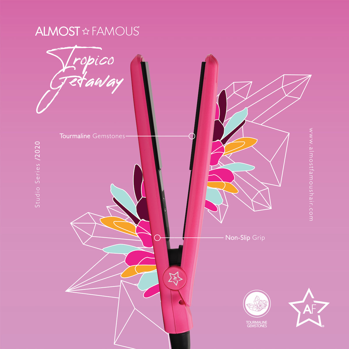Fer à lisser de voyage miniature Tropico Getaway Almost Famous de 0,5" + sac de créateur