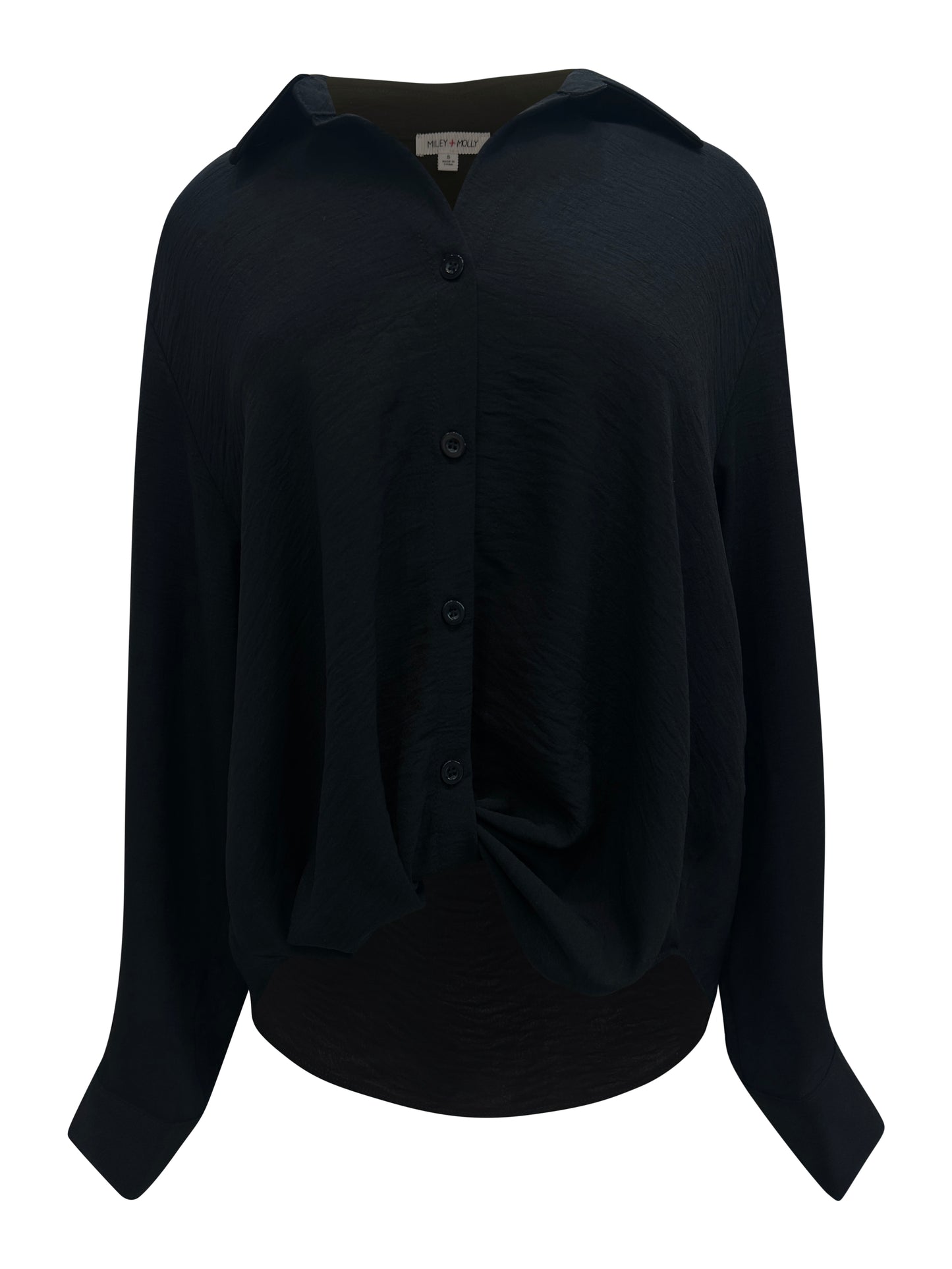 Blusa extragrande con cuello abotonado