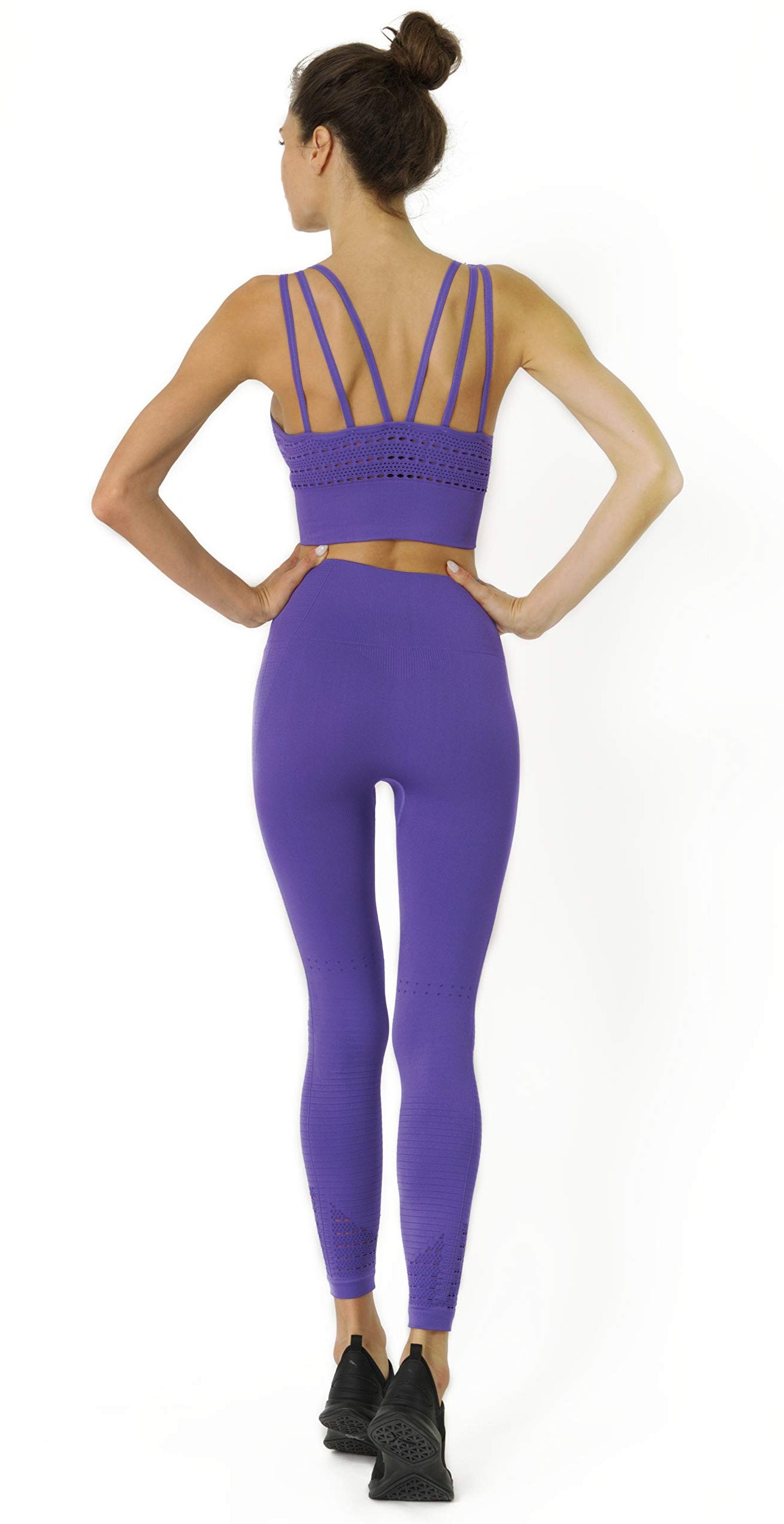 Conjunto de malla sin costuras - Morado
