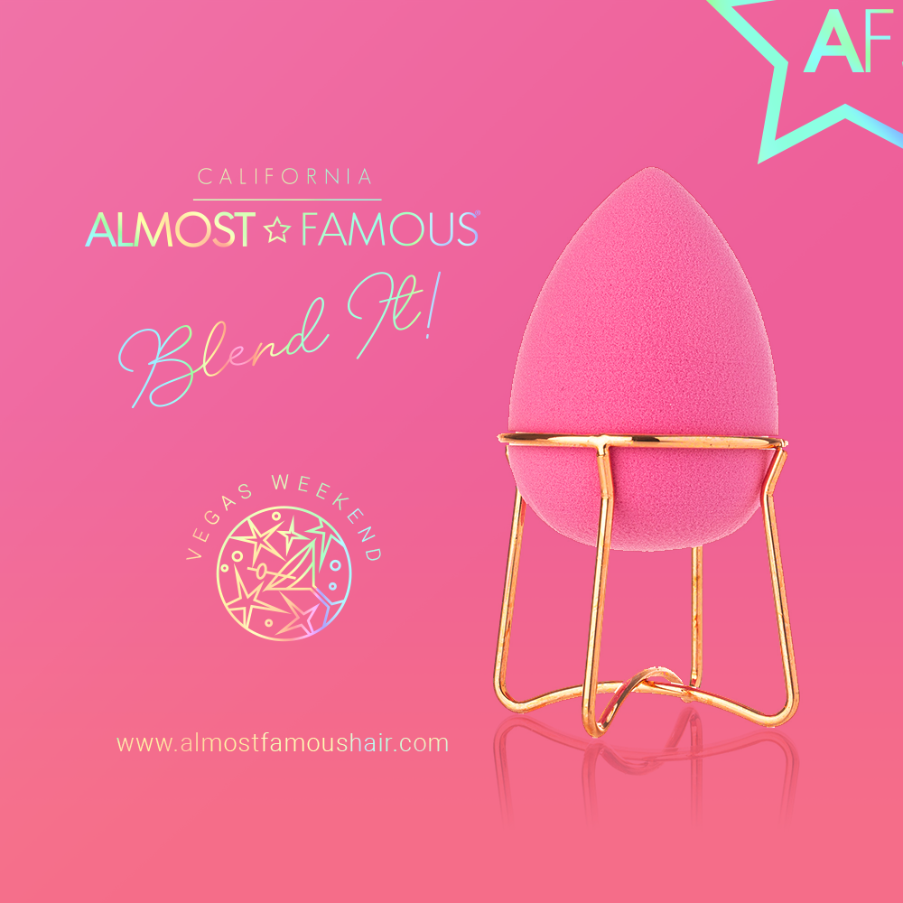 Blender de maquillage Almost Famous avec support en or rose