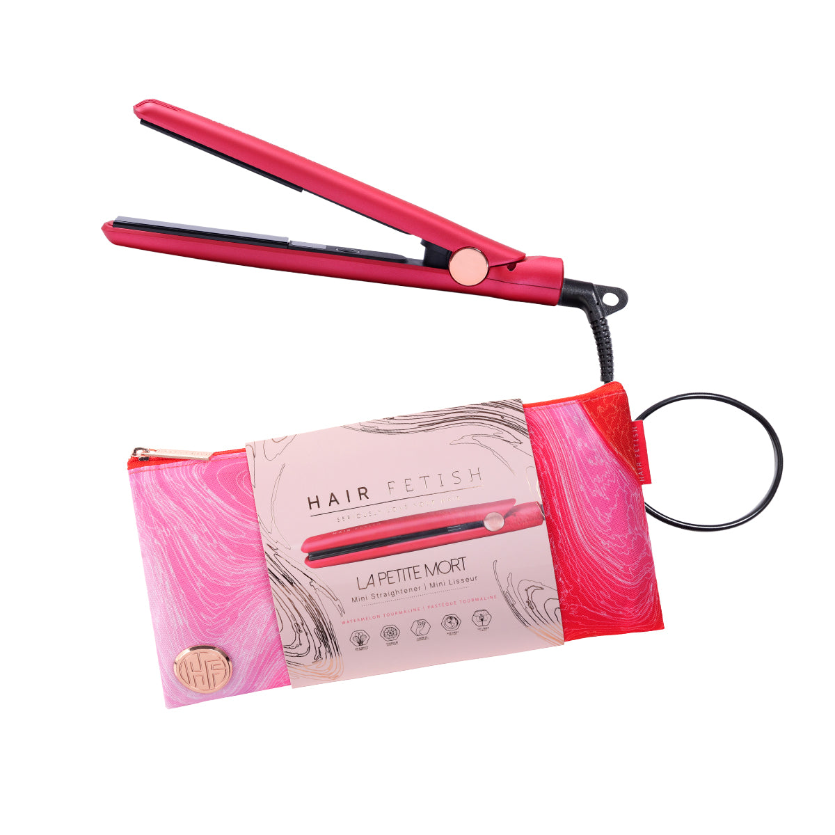 Miniplancha para el cabello Hair Fetish (con estuche de viaje de diseño)