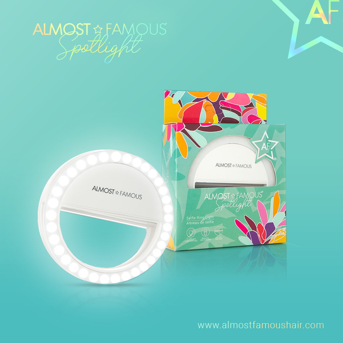 Lampe à selfie Almost Famous Spotlight – Noir