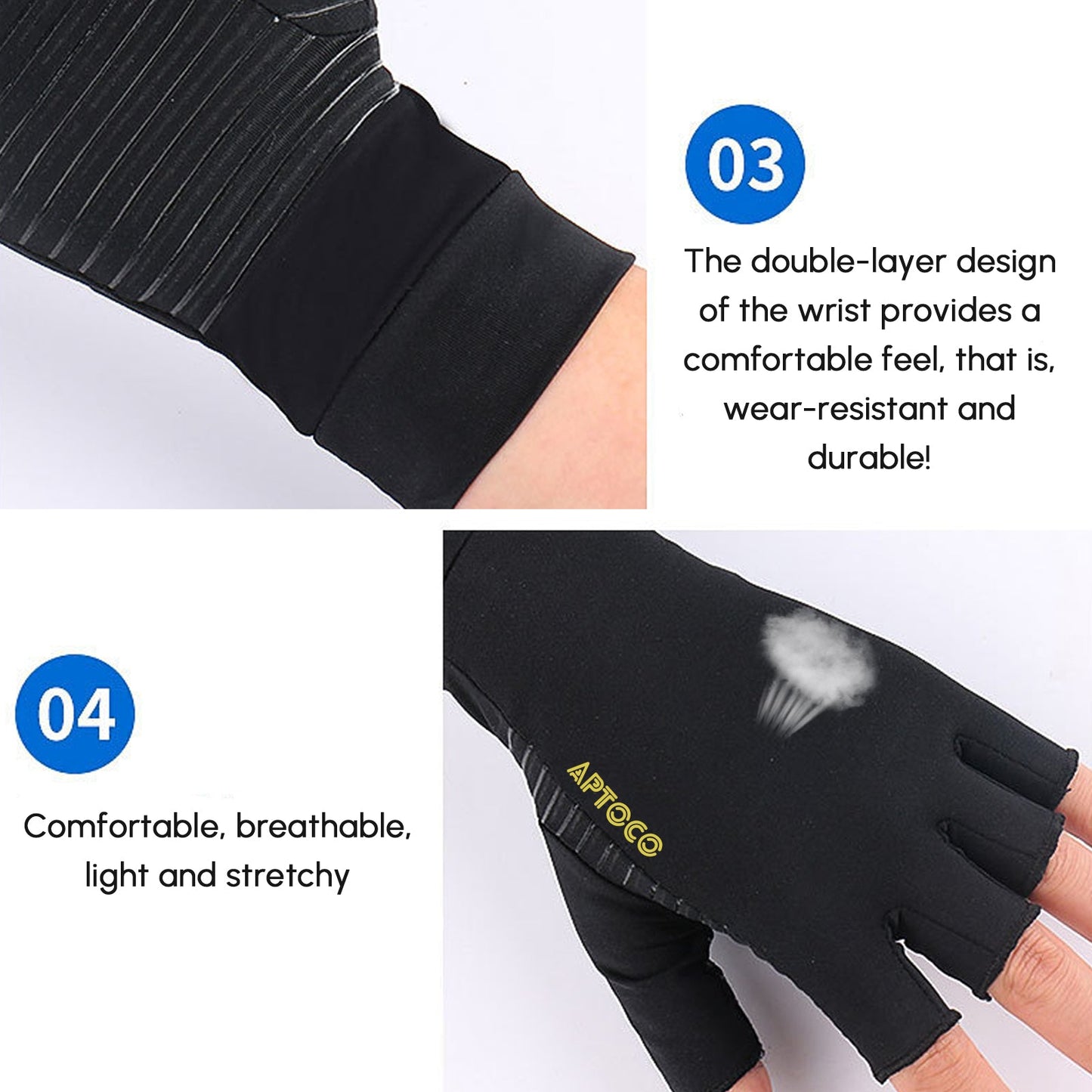 Gants de compression antidérapants en fibre de cuivre pour hommes et femmes, pour l'arthrite