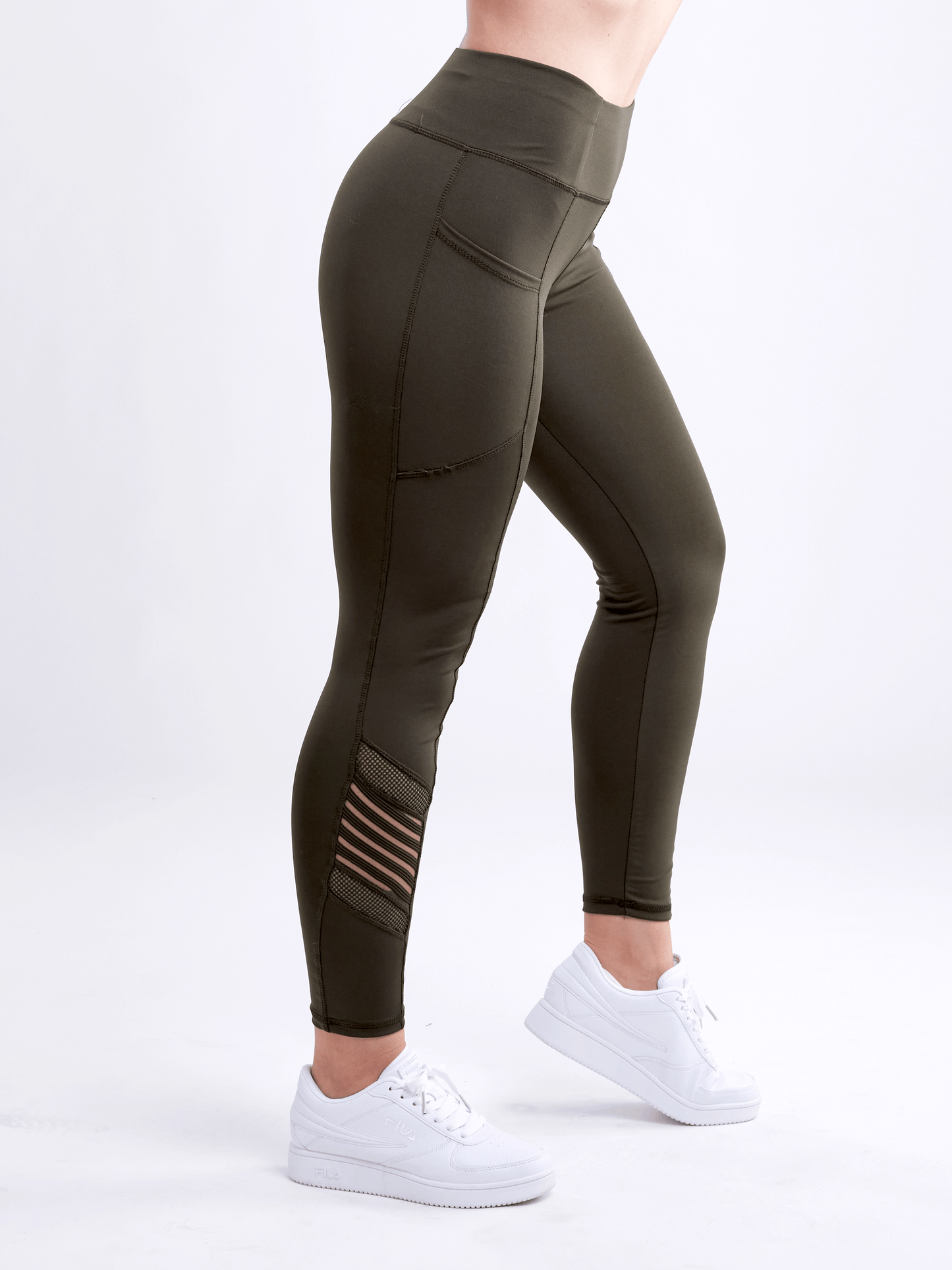 Legging de Pilates taille haute JupiterGear avec poches latérales et pan en maille