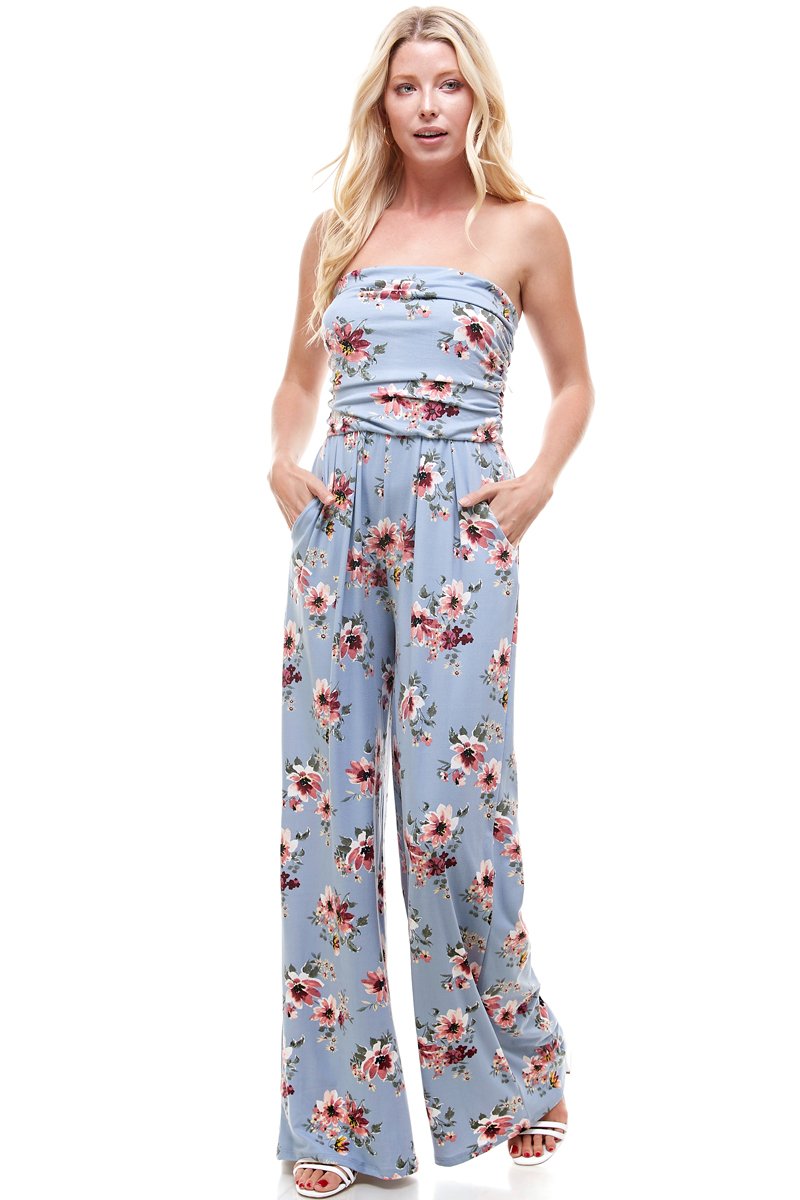 Combinaison bustier fleurie pour femme