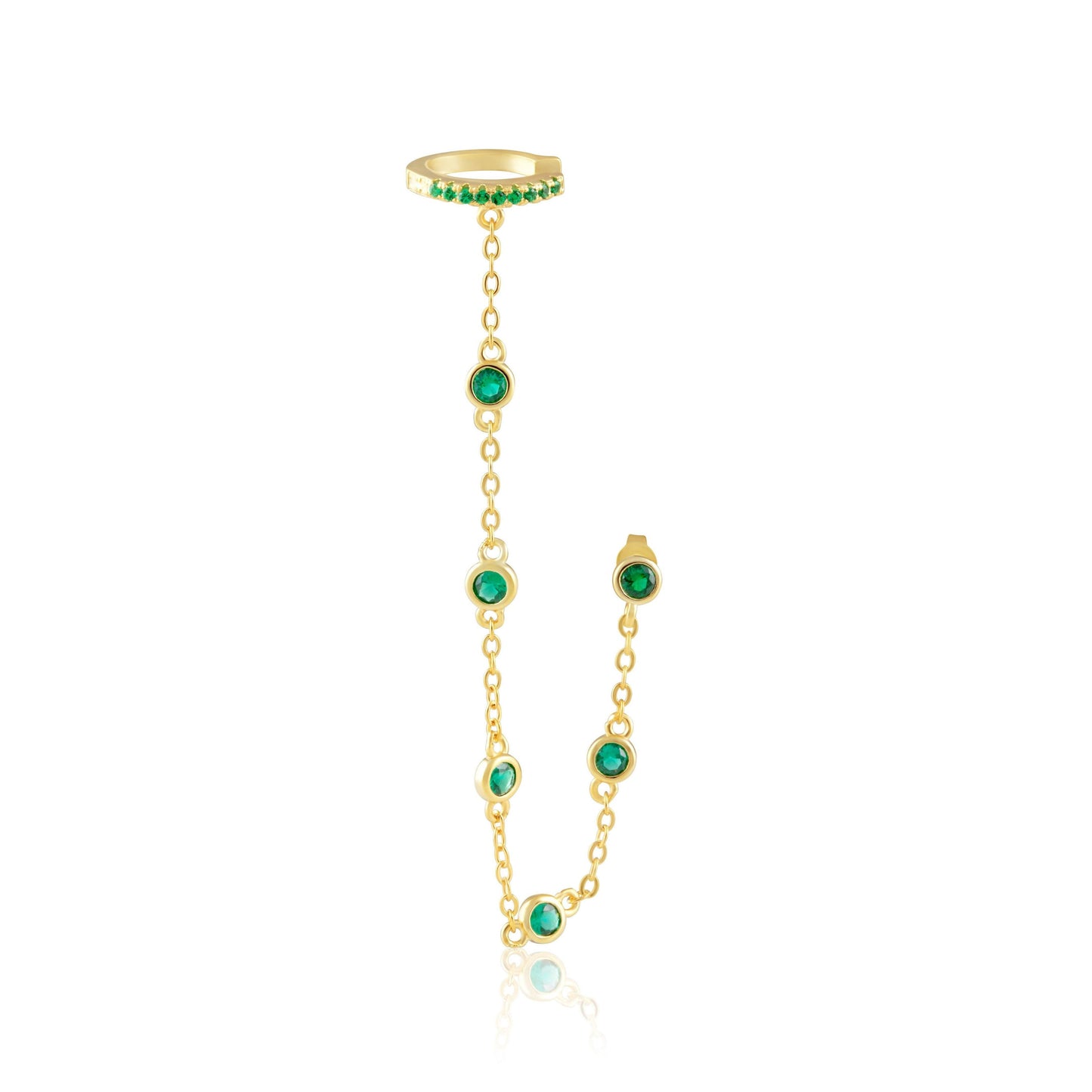 Boucle d'oreille Diana - Émeraude