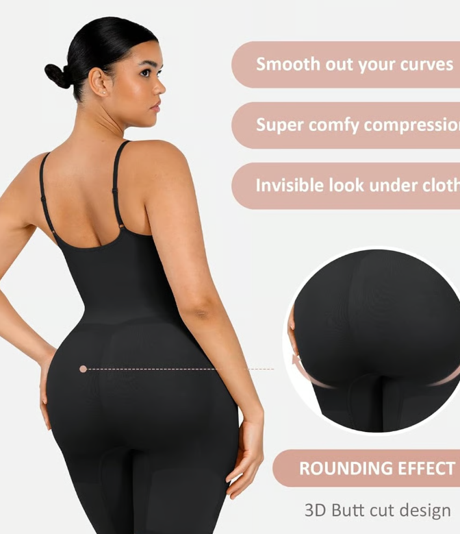 Seamless Tummy Control Shapewear Bodysuit – Sculpting Mesh Panel Body