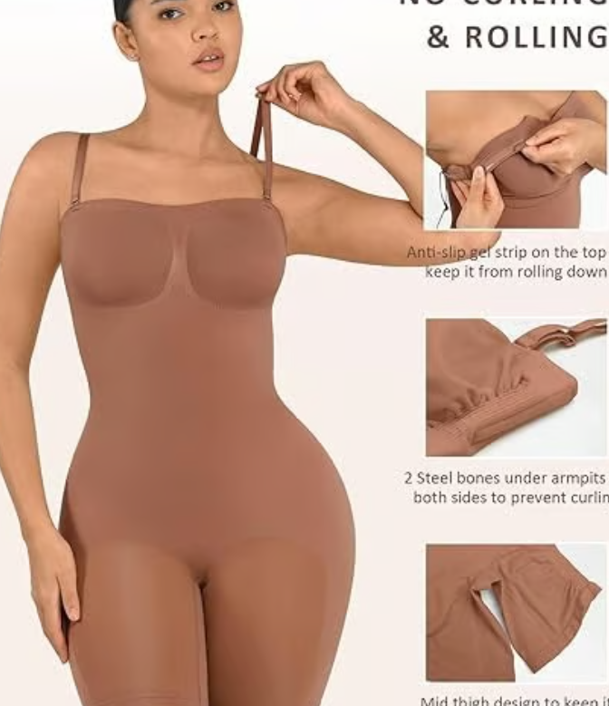Strapless Bodysuit for Women Tummy Control Shapewear Seamless Sculpt B