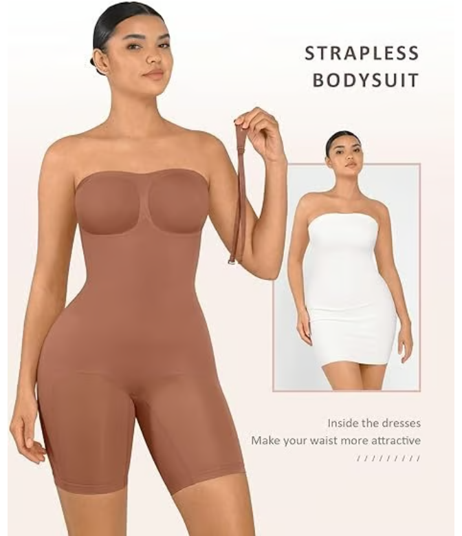 Strapless Bodysuit for Women Tummy Control Shapewear Seamless Sculpt B
