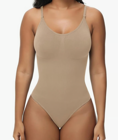 Body para mujer, moldeador de abdomen, moldeador de cuerpo, sin costuras, con tirantes finos