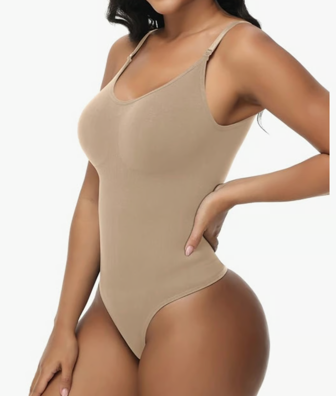 Body para mujer, moldeador de abdomen, moldeador de cuerpo, sin costuras, con tirantes finos