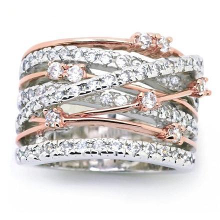 Bague croisée en cristal