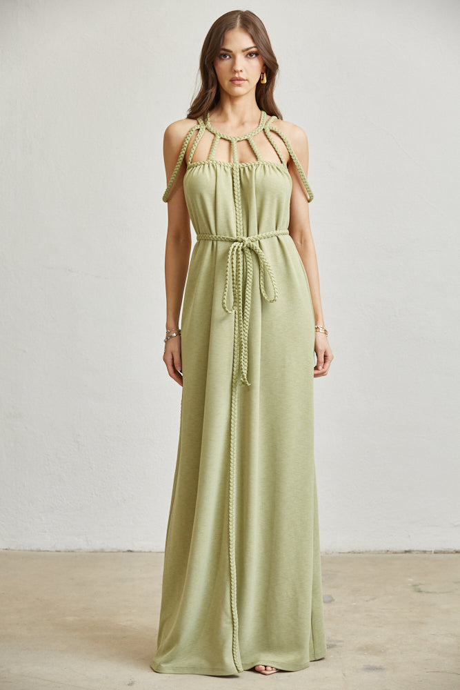 Vestido largo trenzado Biya