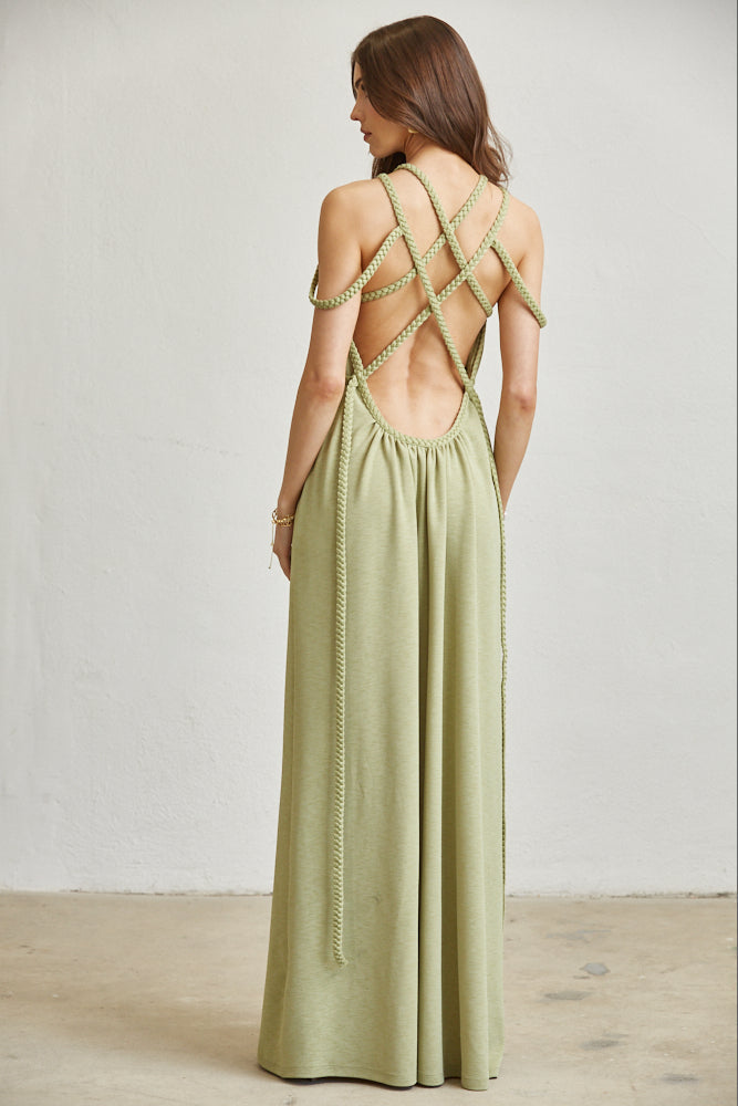 Vestido largo trenzado Biya