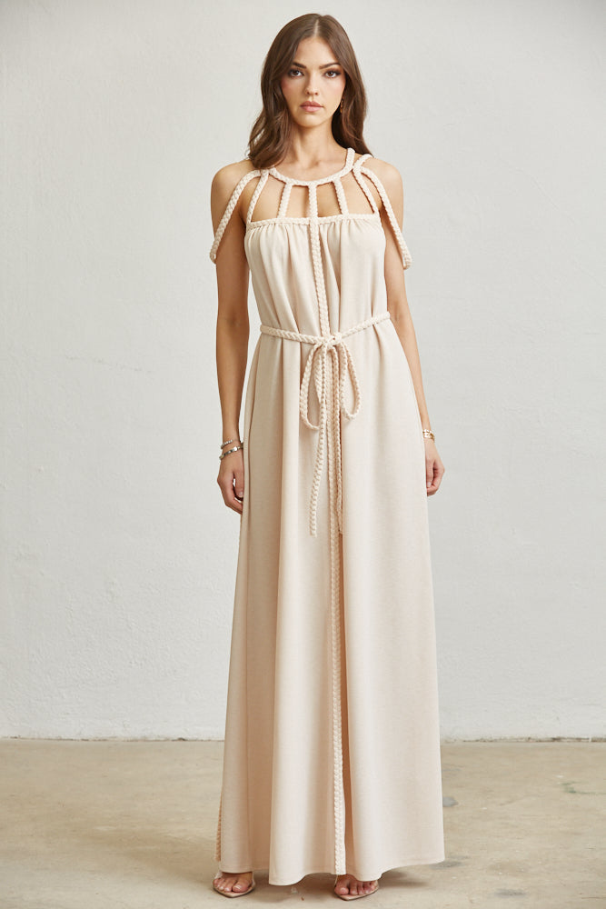 Vestido largo trenzado Biya