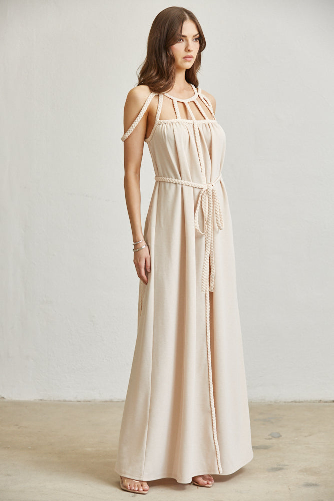 Vestido largo trenzado Biya