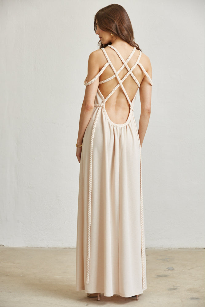 Vestido largo trenzado Biya