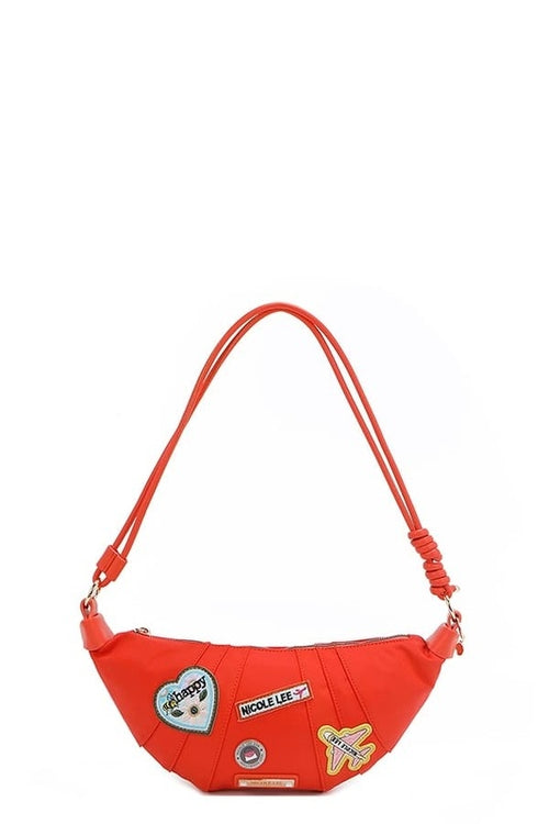Bolsa de croissant con parches de color de Nicole Lee USA