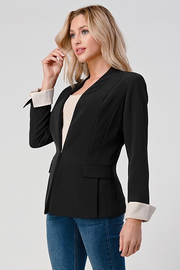 Blazer tendance pour femme sans col