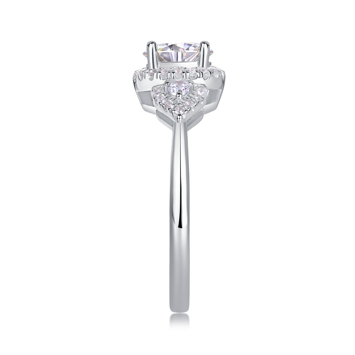 Bague de mariage de luxe en argent avec diamants et moissanite