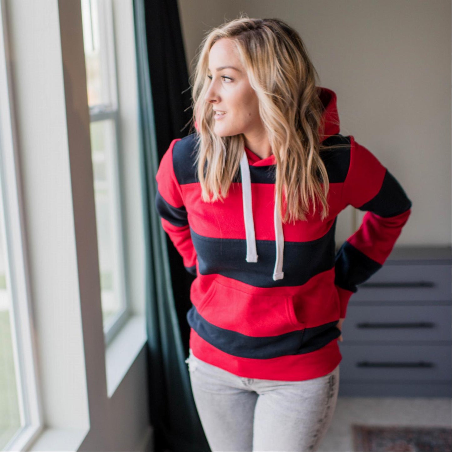 Color Block Soft Fleece Pullover Hoodie