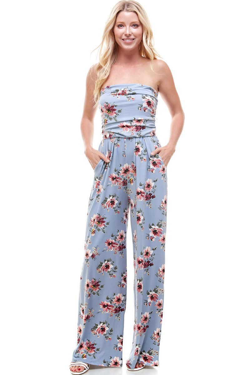Combinaison bustier fleurie pour femme