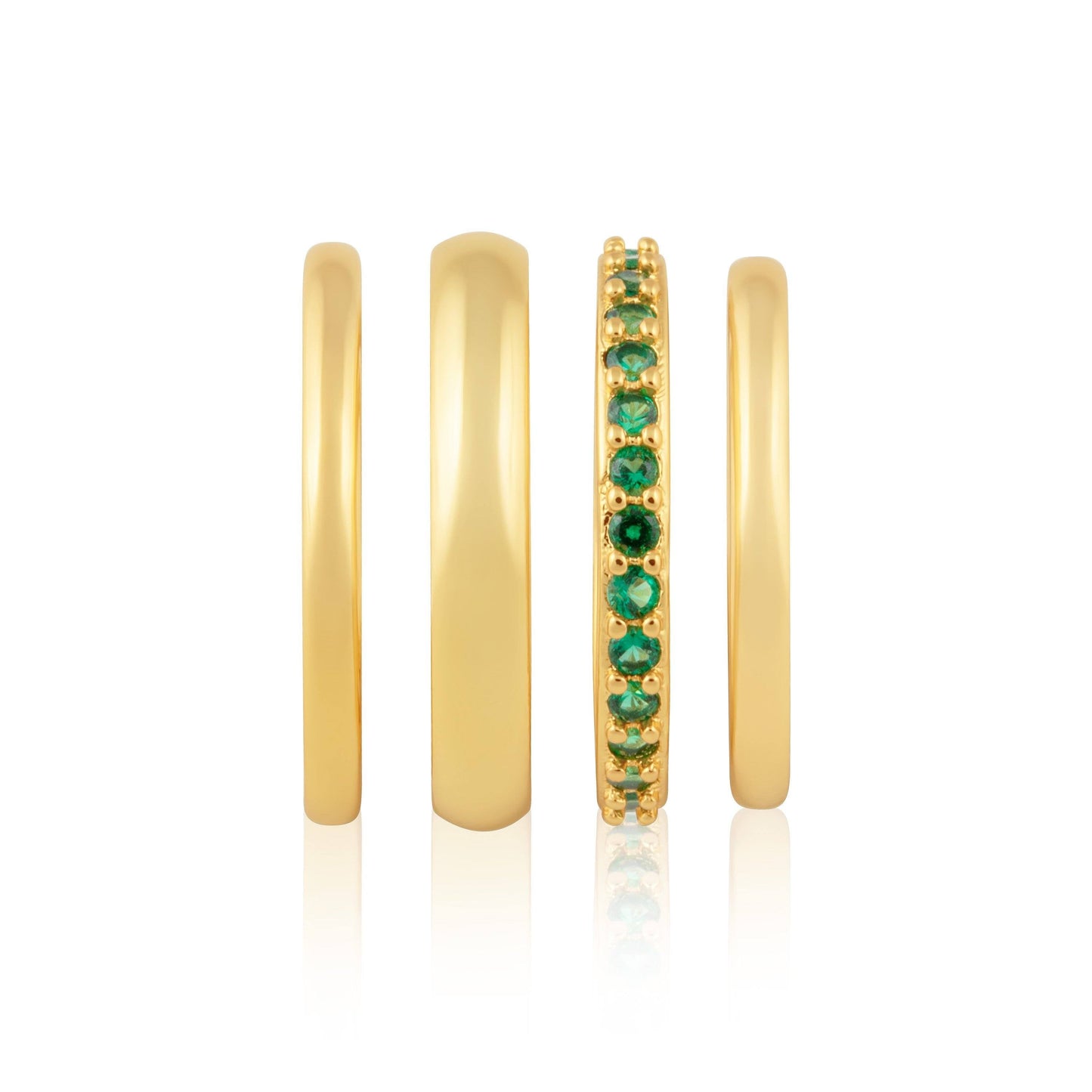 Bagues empilées Faye Emerald