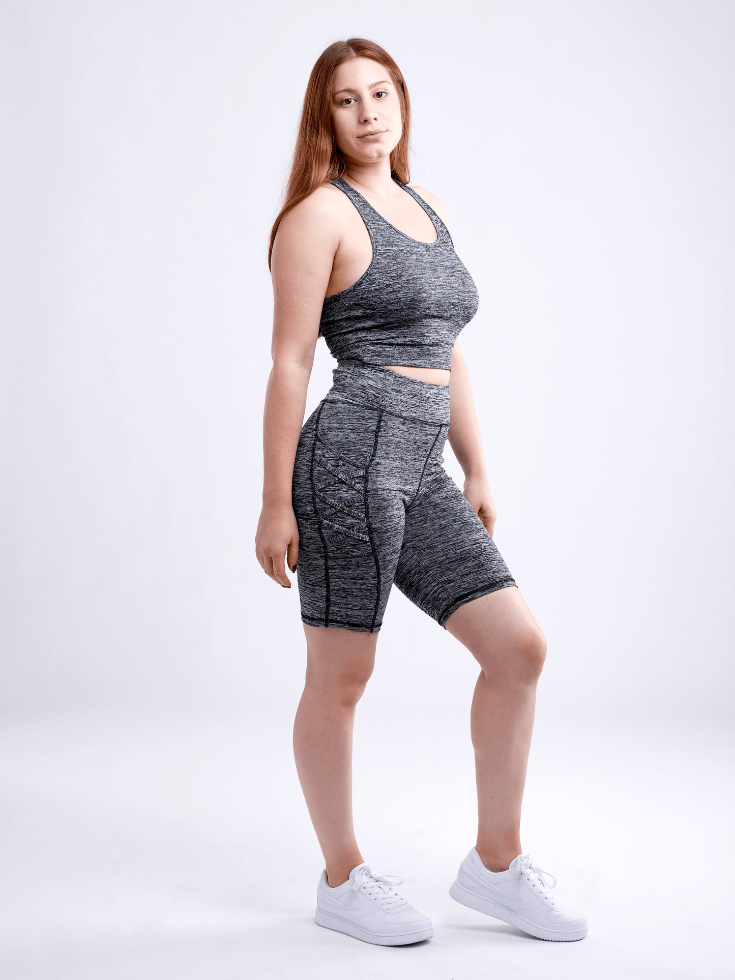 Short d'entraînement taille haute JupiterGear avec poches et design croisé
