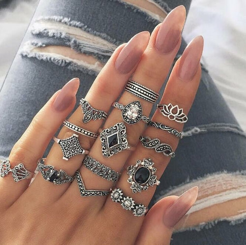 Ensemble de bagues à fleurs