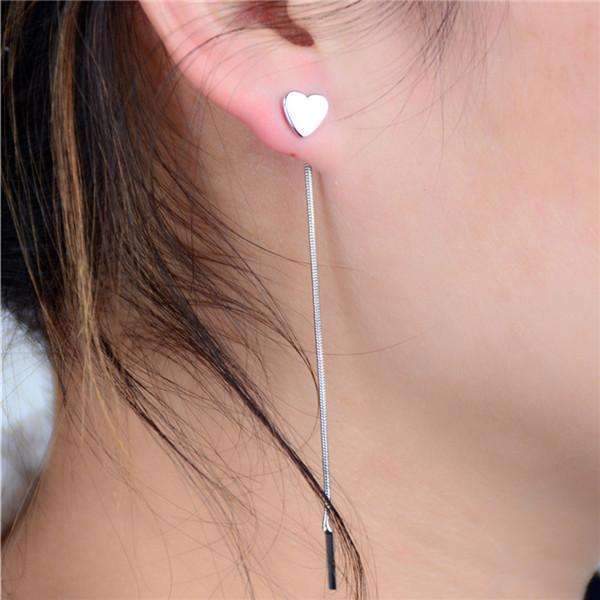 Boucles d'oreilles pendantes en forme de cœur