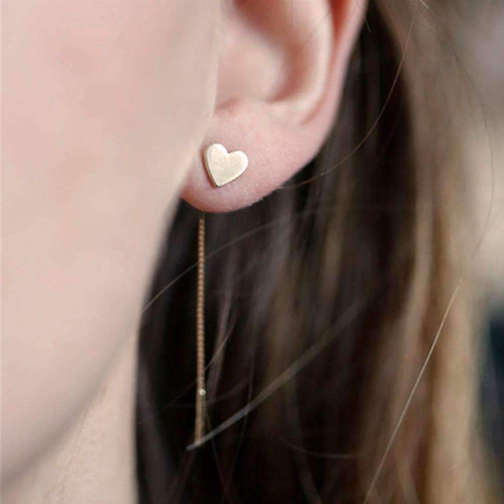 Boucles d'oreilles pendantes en forme de cœur