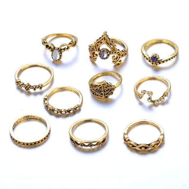 Ensemble de bagues empilables vintage