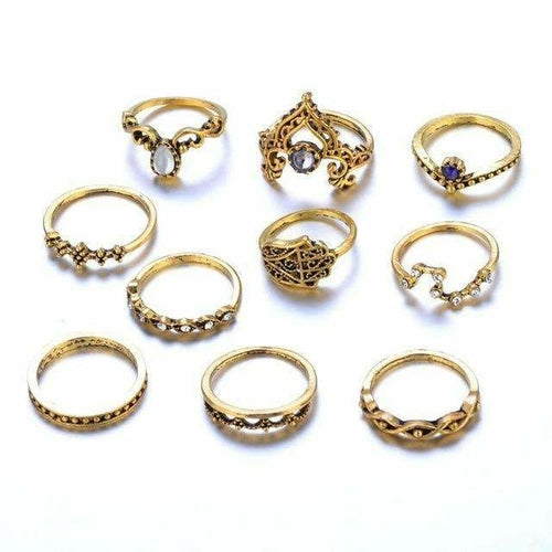 Ensemble de bagues empilables vintage