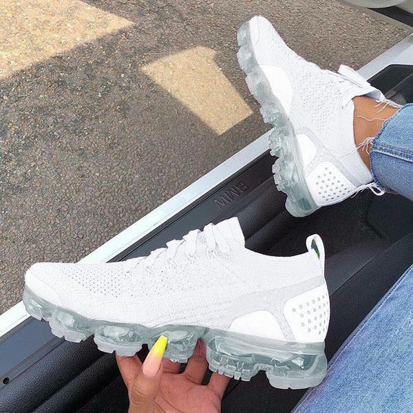 Zapatillas moradas 2021 para mujer, zapatos casuales de malla con colchón de aire, planas