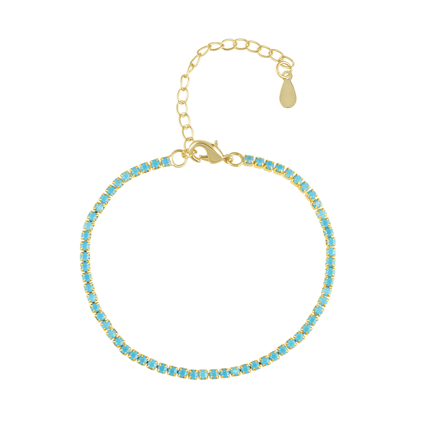 Pulsera de tenis Chloe turquesa