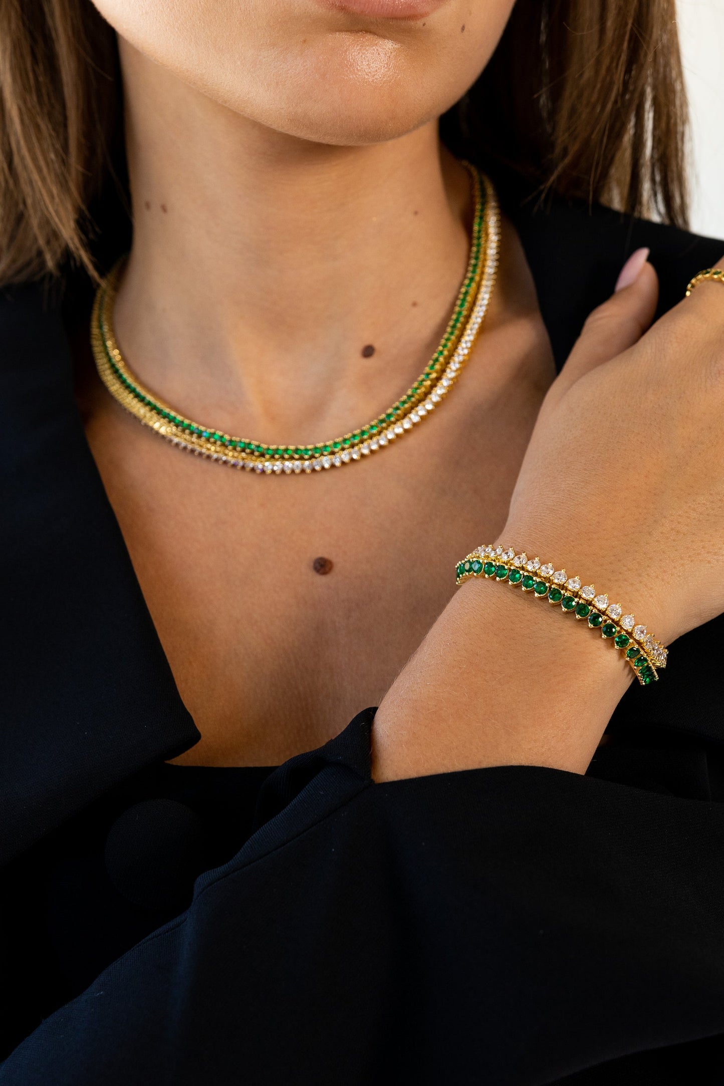 Pulsera de tenis Melinda - Esmeralda