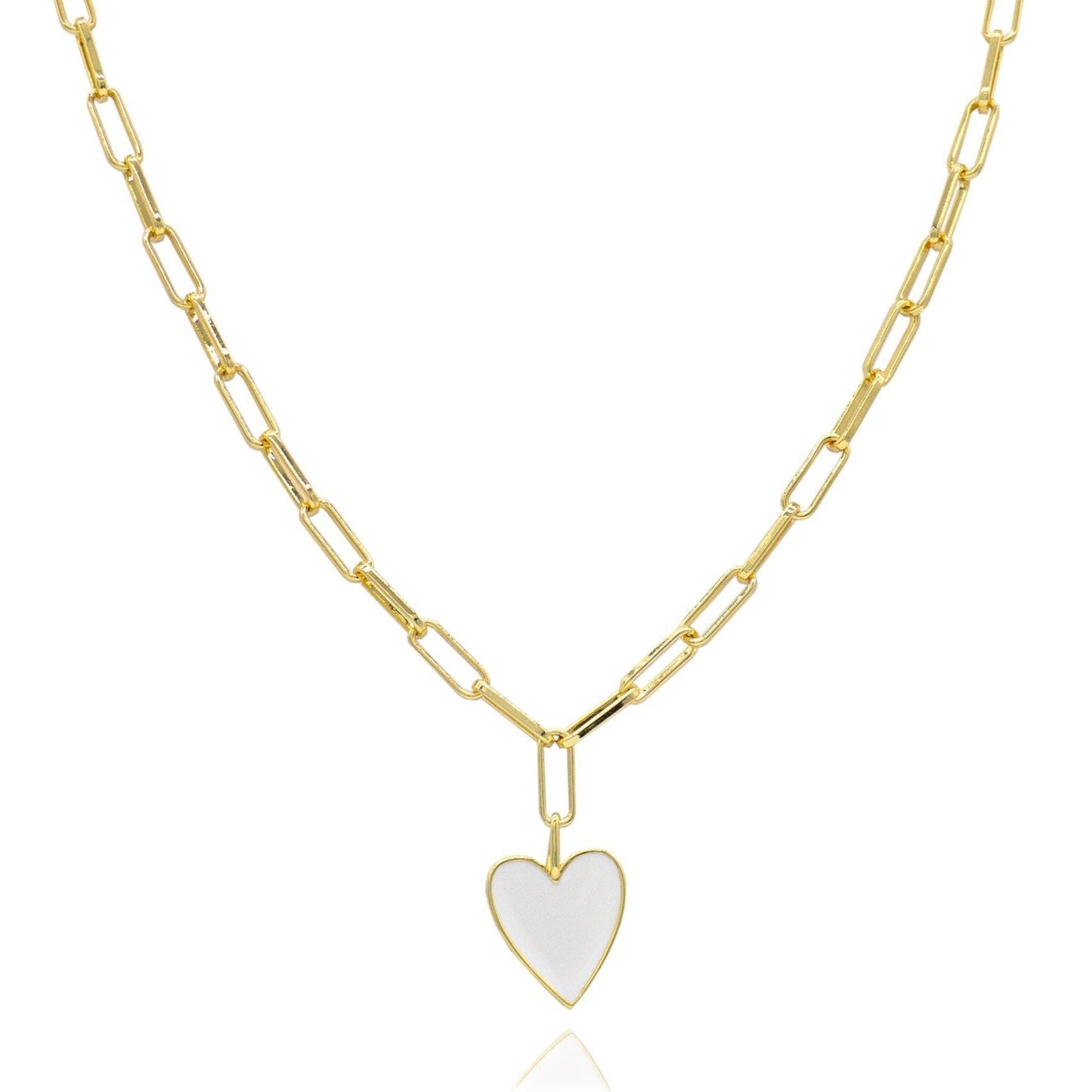 Corazón de esmalte Jamie - Blanco