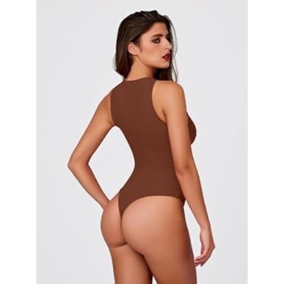 Bodys para mujer con cuello redondo y sin mangas, cierre a presión