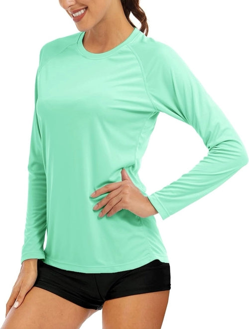 Chemises à manches longues pour femmes UPF 50+ Chemises de protection solaire pour la randonnée Fi