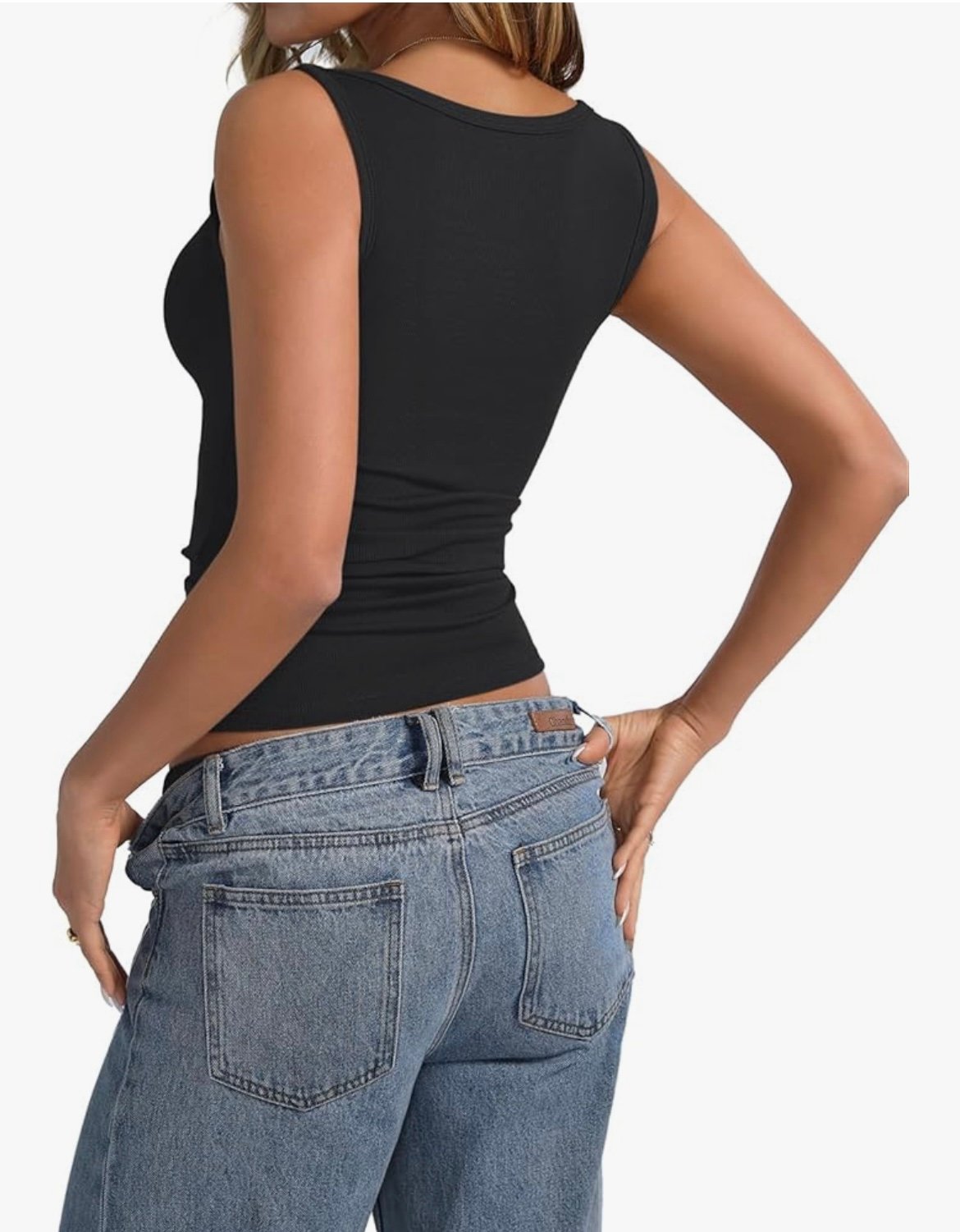 Débardeurs côtelés sans manches pour femmes, col bateau, chemises slim fit, été