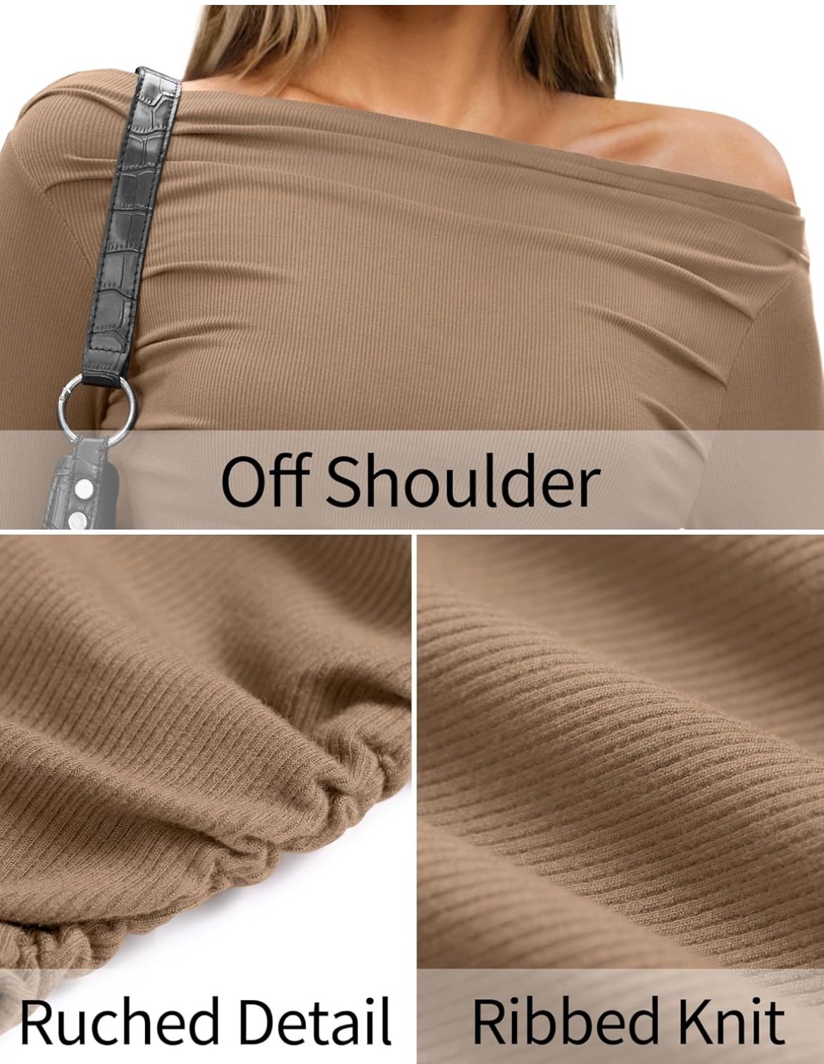 Hauts à manches longues et épaules dénudées pour femmes, sexy, coupe ajustée, en tricot, style décontracté