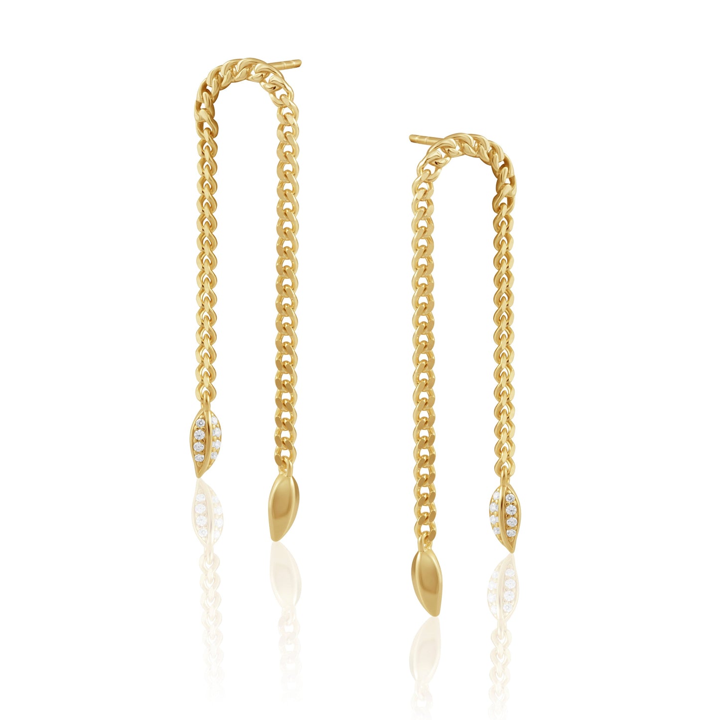 Boucle d'oreille pendante à chaîne Charlotte