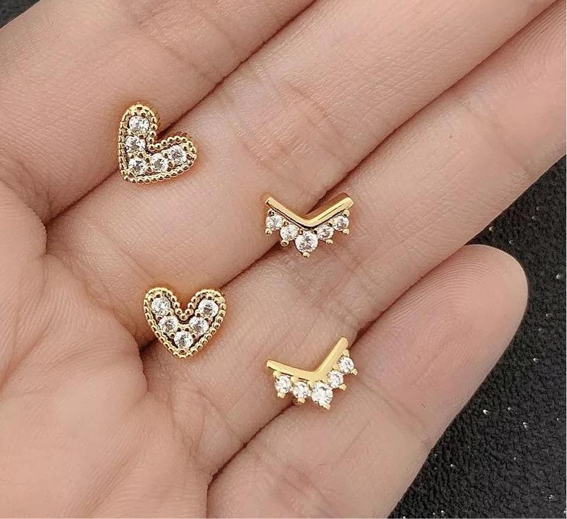 Clous d'oreilles Nia Pave Heart