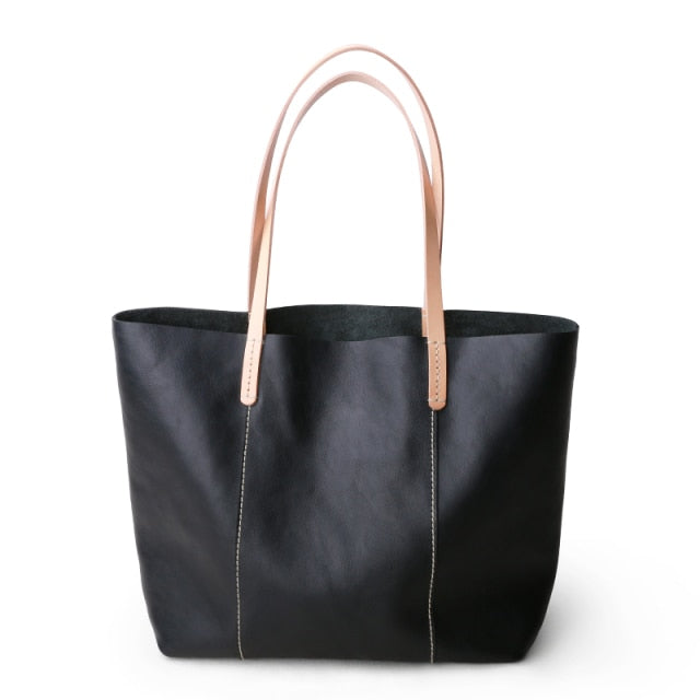 Sac fourre-tout simple en cuir véritable